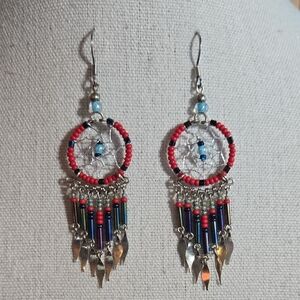 Dream Catcher Glass Bead Earrings